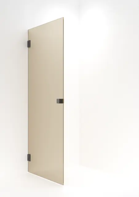 Dusjdør rett EMIL 90 90x200cm bronse glass børstet grå 