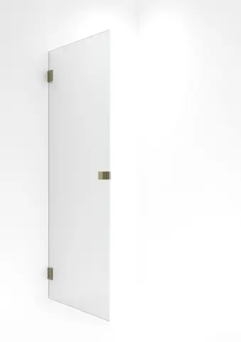 Dusjdør rett EMIL 80 80x200cm klart glass børstet messing