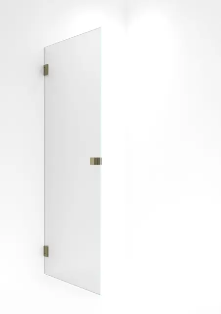 Dusjdør rett EMIL 100 100x200cm klart glass børstet messing 