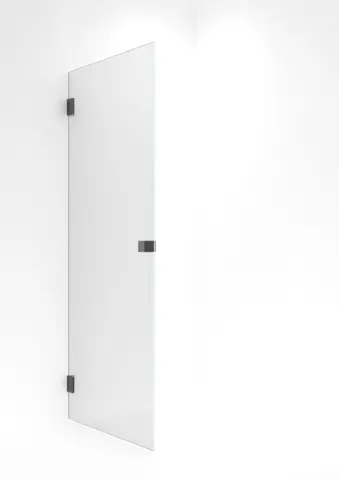 Dusjdør rett EMIL 80 80x200cm klart glass børstet grå