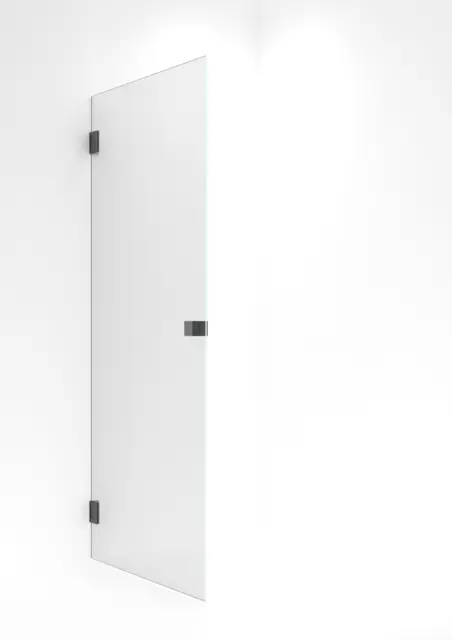 Dusjdør rett EMIL 100 100x200cm klart glass børstet grå 