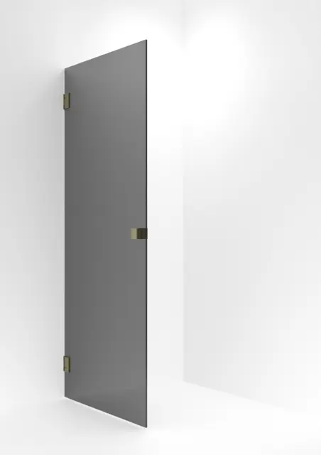 Dusjdør rett EMIL 90 90x200 cm sotet glass børstet messing 