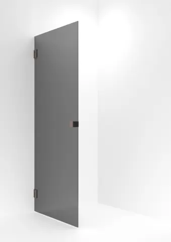 Dusjdør rett EMIL 90 90x200 cm sotet glass børstet rosègull