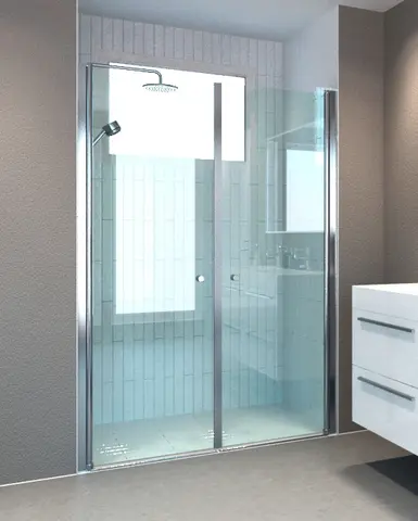 Dusjnisje saloondører MATS 105 105x195cm krom/klar UTGÅTT