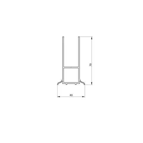 Utfellingsprofil dusjdør MATS +25mm 195cm sølv