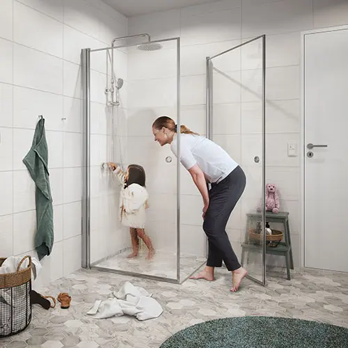 Dusjdør rett laminert MATS 70 70x195cm krom/klar UTGÅTT 