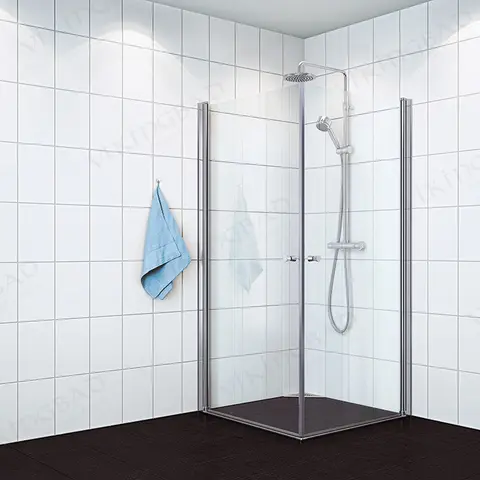 Dusjhjørne rett MATS 70x70 70x70x195cm sølv/klar