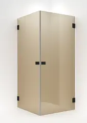 Dusjhjørne rett EMIL 90x100 90x100x200cm bronse glass, sort matt