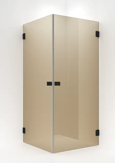 Dusjhjørne rett EMIL 90x100 90x100x200cm bronse glass, sort matt 