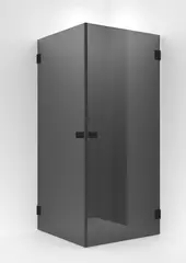 Dusjhjørne rett EMIL 90x90 90x90x200cm sotet glass, sort matt