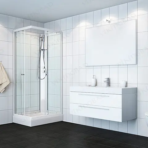 Dusjkabinett KIEV standard 70x90 70x90x210cm høyre hvit/klar