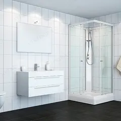 Dusjkabinett KIEV standard 80x80 80x80x210cm hvit/klar