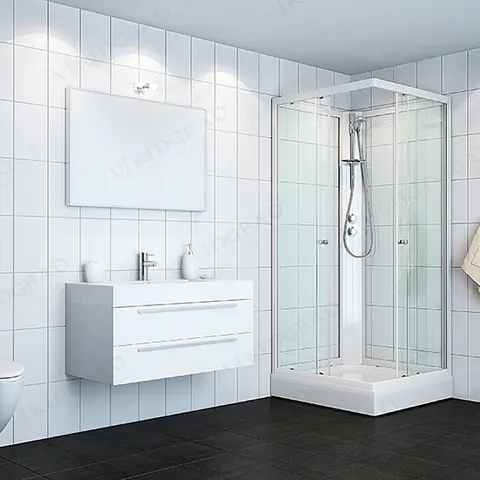 Dusjkabinett KIEV standard 80x80 80x80x210cm hvit/klar