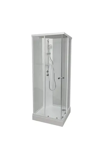 Dusjkabinett SOFIA rett std 90x90 lav 90x90x190cm hvit/hvit