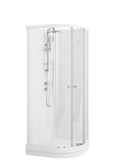 Dusjkabinett SOFIA pluss 90x90 90x90x210cm hvit/klar støpemarmor 