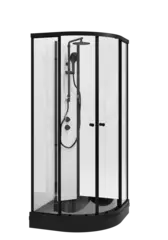 Dusjkabinett SOFIA pluss 100x100 100x100x210cm hvit søyle sort/klar