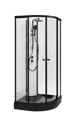 Dusjkabinett SOFIA pluss 100x100 100x100x210cm hvit søyle sort/klar