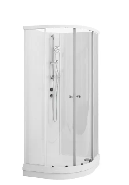 Dusjkabinett SOFIA standard 100x100 100x100x210cm hvit/klar støpemarmor 