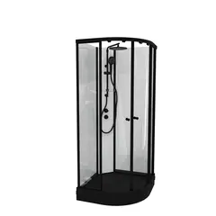 Dusjkabinett SOFIA pluss 90x90 90x90x210cm hvit søyle sort/hvit