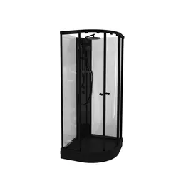 Dusjkabinett SOFIA pluss 90x90 90x90x210cm sort søyle sort/hvit