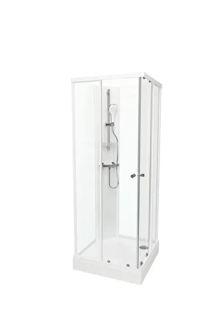 Dusjkabinett SOFIA rett basic 90x90 90x90x210cm hvit/klar 