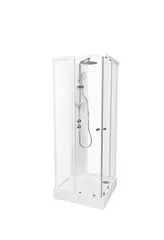 Dusjkabinett SOFIA rett pluss 80x80 80x80x210cm hvit/klar