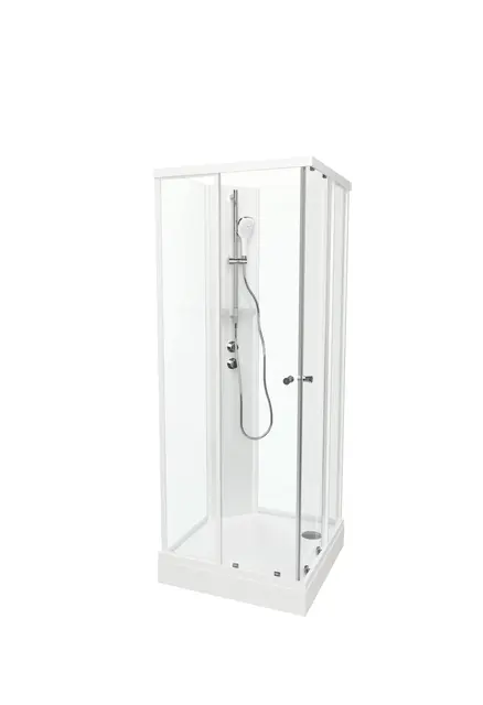 Dusjkabinett SOFIA rett standard 90x90 90x90x210cm hvit/klar 