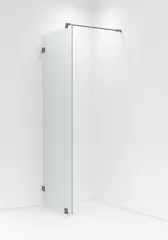 Glassfelt EMIL 90 90x200cm klart glass børstet grå