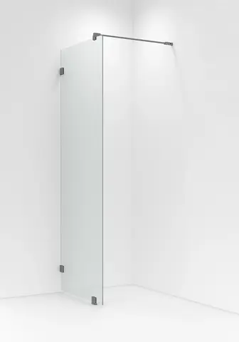 Glassfelt EMIL 90 90x200cm klart glass børstet grå