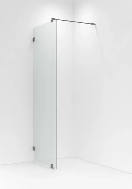 Glassfelt EMIL 90 90x200cm klart glass børstet grå 