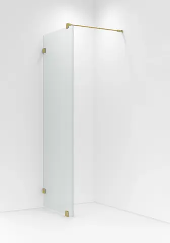 Glassfelt EMIL 90 90x200cm klart glass børstet messing