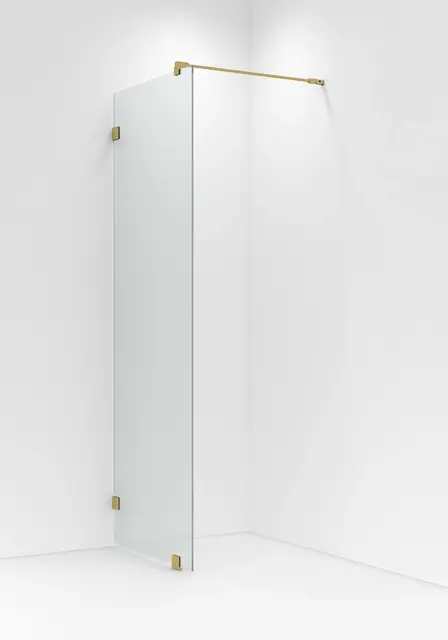 Glassfelt EMIL 90 90x200cm klart glass børstet messing 