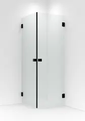 Dusjhjørne rett EMIL 100x100 100x100x200cm sort matt/klar