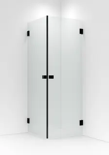 Dusjhjørne rett EMIL 100x100 100x100x200cm sort matt/klar