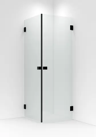 Dusjhjørne rett EMIL 100x100 100x100x200cm sort matt/klar