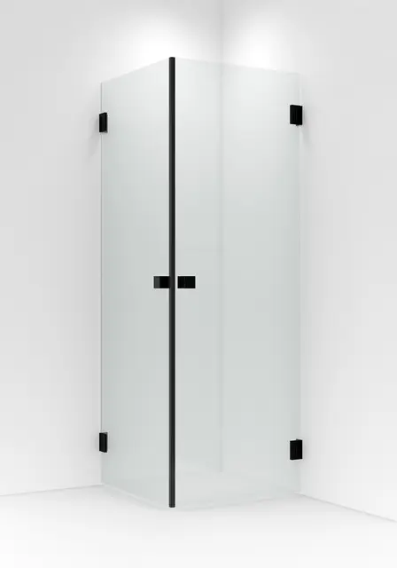 Dusjhjørne rett EMIL 90x90 90x90x200cm sort matt/klar 