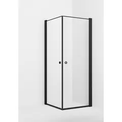 Dusjhjørne rett laminert LIAM 100x100 100x100x195cm sort matt/klar