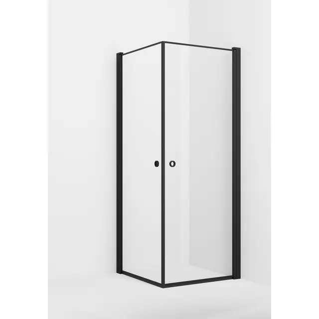 Dusjhjørne rett laminert LIAM 100x100 100x100x195cm sort matt/klar 