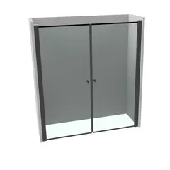 Dusjnisje saloondører LIAM 90 90x195cm sort matt/klar