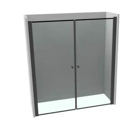 Dusjnisje saloondører LIAM 105 105x195cm sort matt/klar