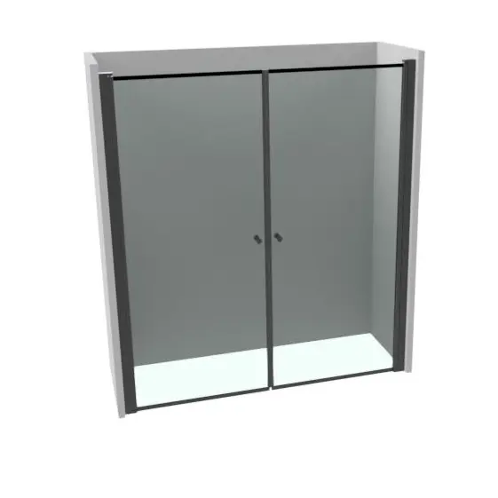 Dusjnisje saloondører LIAM 90 90x195cm sort matt/klar 