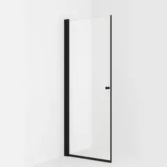 Dusjdør rett LIAM 95 95x195cm sort matt/klar