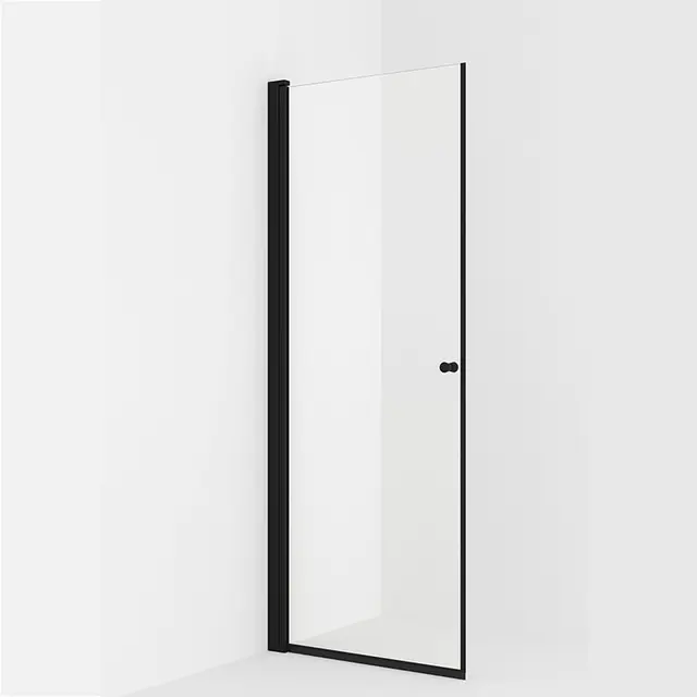 Dusjdør rett LIAM 95 95x195cm sort matt/klar 