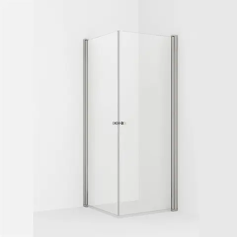 Dusjhjørne rett LIAM 100x100 100x100x195cm sølv/klar