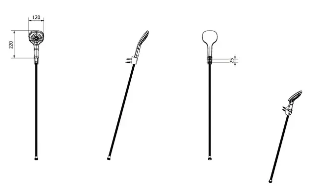 Hånddusjsett IVER sort matt 