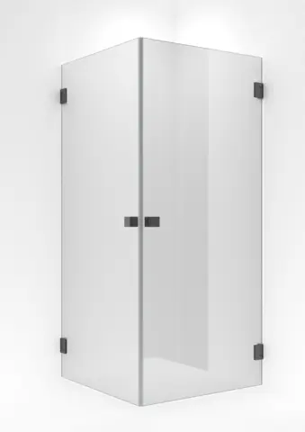Dusjhjørne rett EMIL 90x90 90x90x200cm klart glass børstet grå
