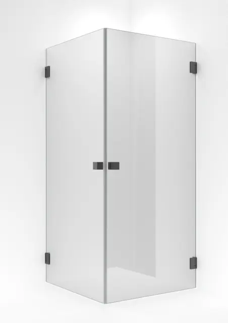 Dusjhjørne rett EMIL 80x100 80x100x200cm klart glass børstet grå 