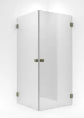 Dusjhjørne rett EMIL 90x100 90x100x200cm klart glass børstet messing