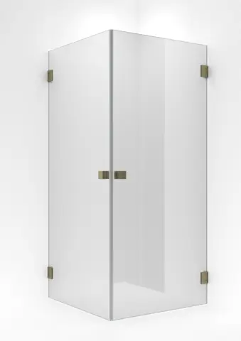 Dusjhjørne rett EMIL 90x90 90x90x200cm klart glass børstet messing