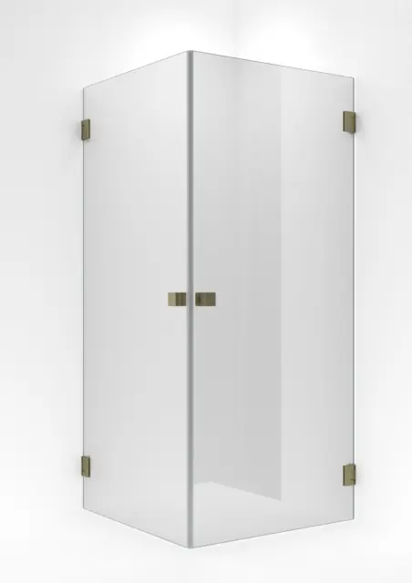 Dusjhjørne rett EMIL 90x100 90x100x200cm klart glass børstet messing 
